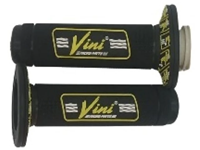 PUÑOS DE GOMA CON TUBO ACELERADOR – NEGRO / AMARILLO